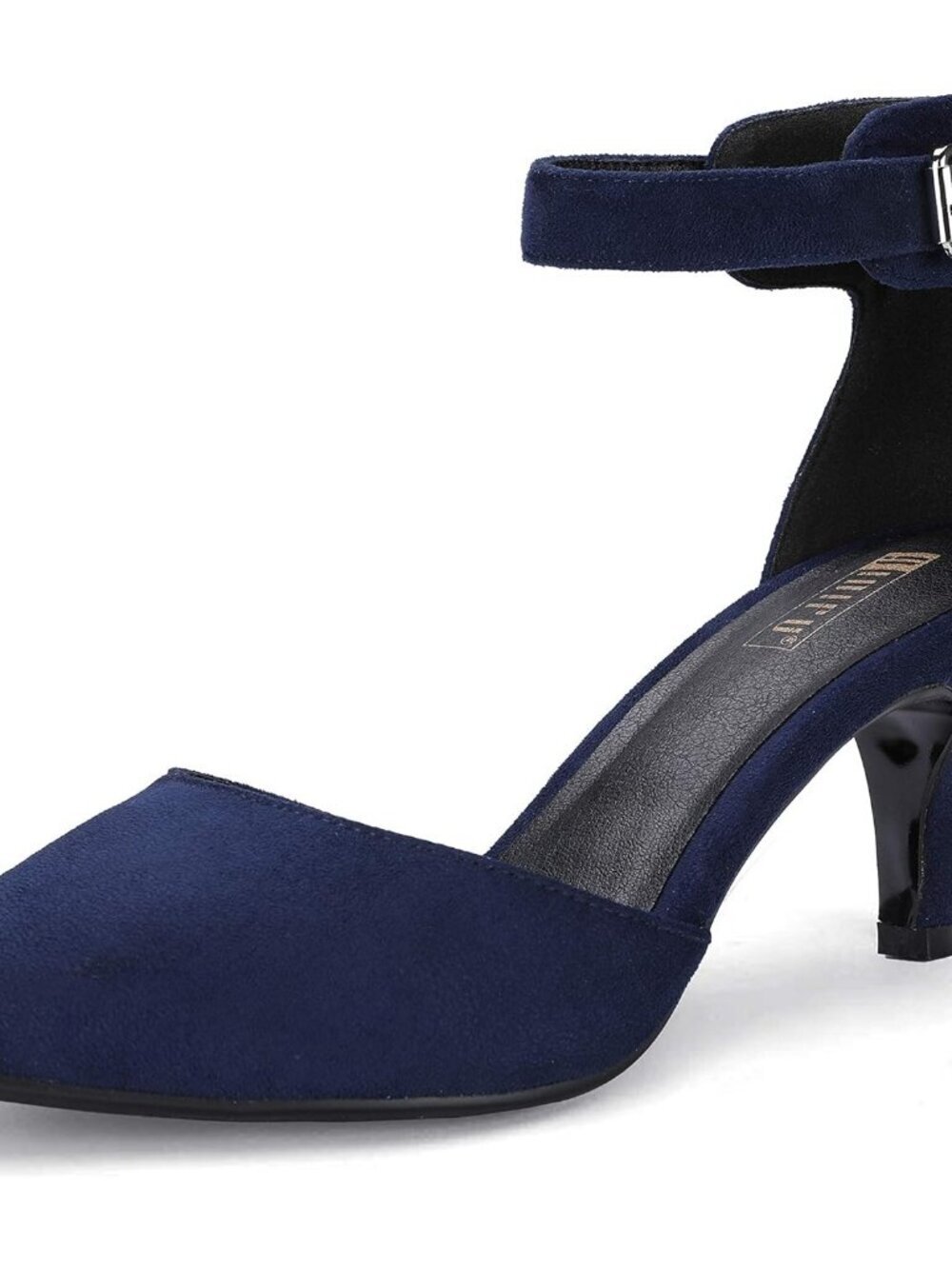 Women's Blue Dress Shoes Pointed Closed Toe Wedding Bride Ankle Strap Heels